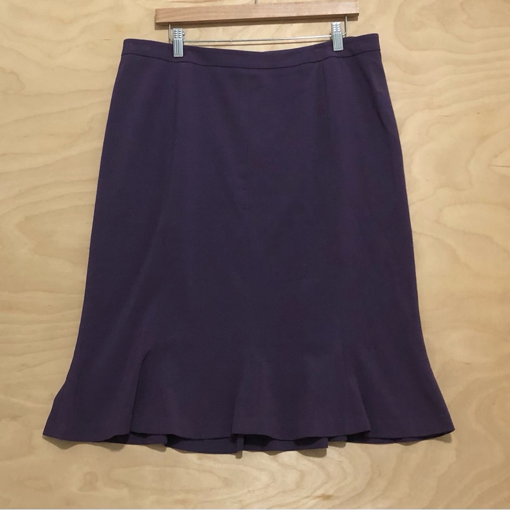 Lane Bryant Dark Purple A-Line Flounced Hem Skirt Women Size 14.